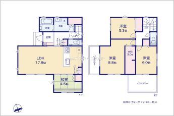 4LDK＋ウォークインクローゼット＋シューズクローク＋パントリー※図面と現況に相違ある場合には現況優先とします。