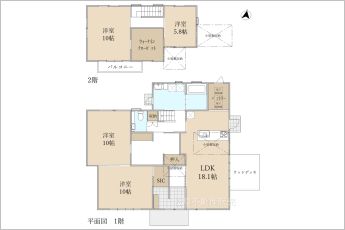 4SLDK+WIC+SIC+パントリー※図面と現況に相違ある場合には現況優先とします。