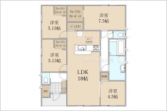 4LDK※図面と現況に相違ある場合には現況優先とします。