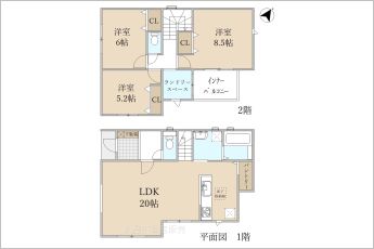 3LDK※図面と現況に相違ある場合には現況優先とします。