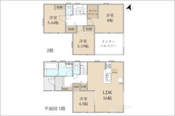 4LDK※図面と現況に相違ある場合には現況優先とします。