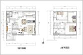 【参考プラン・間取図】3LDK1階床面積：65.41ｍ22階床面積：52.99ｍ2